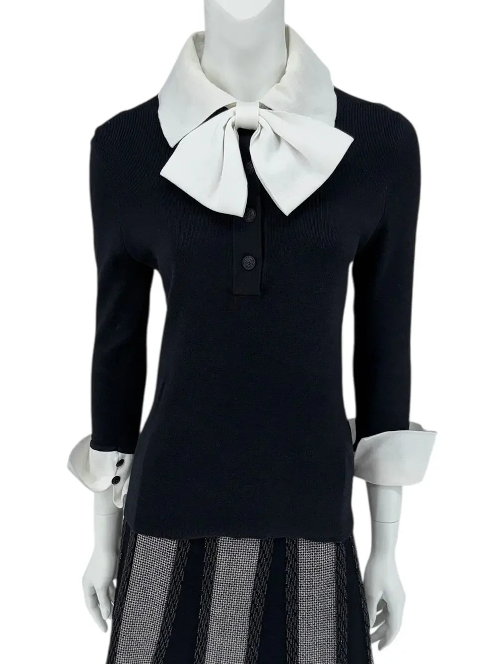 Chanel Sweater With Removable Bow - Size 42